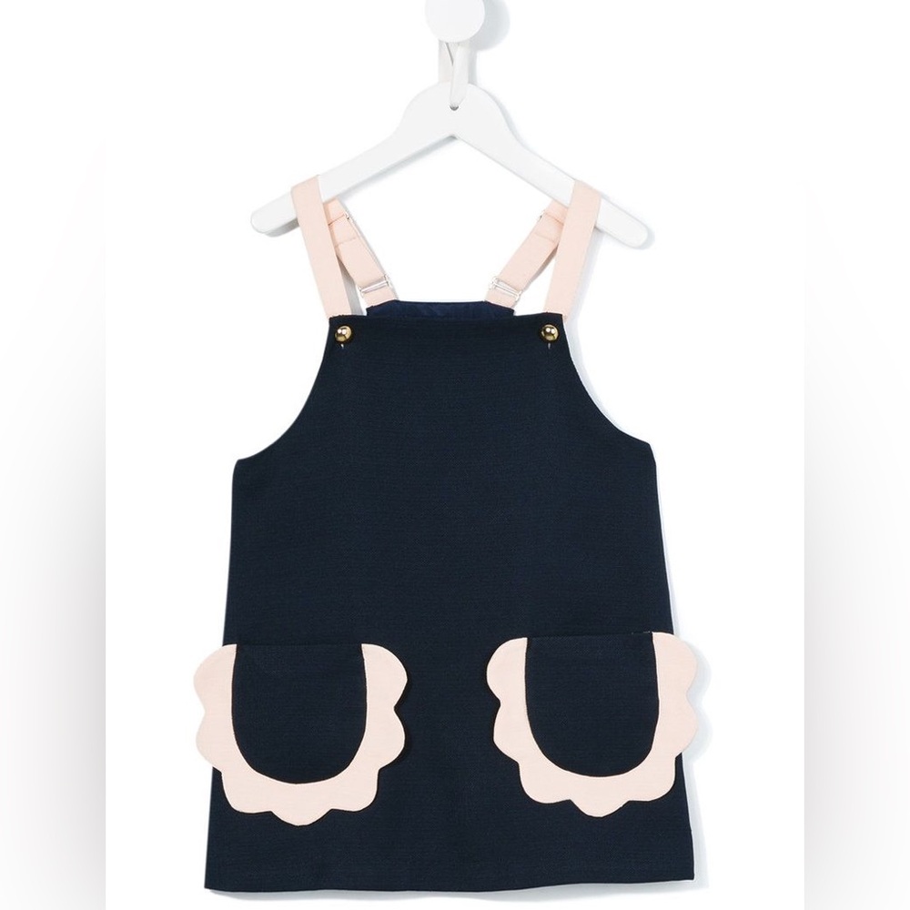 Navy and Pink Kids Hucklebones London Pinafore Dress